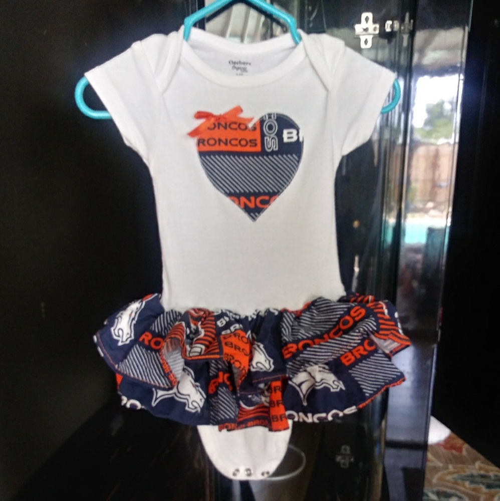 Organic Cotton Broncos Tutu Onsie